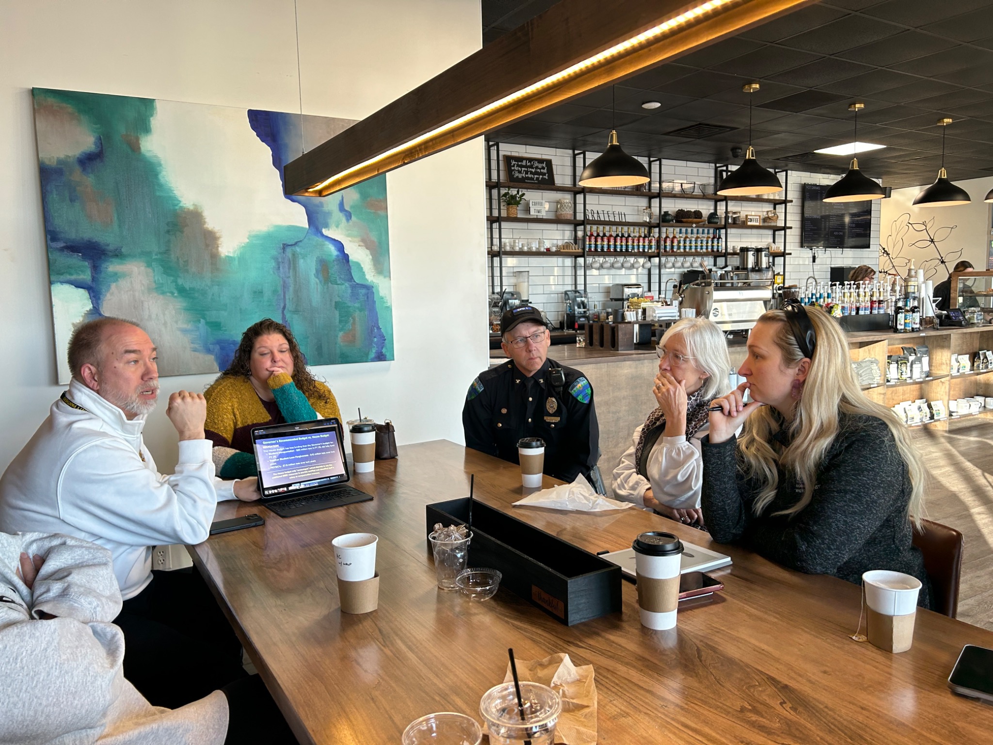 Casey Jaynes meeting with community and public-safety leaders